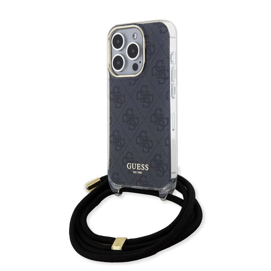 Guess tok + crossbody strap Fekete Apple Iphone 15 Pro készülékhez GUHCP15LHC4SEK -  iPhone 15 Pro tok a Domshop kínálatából