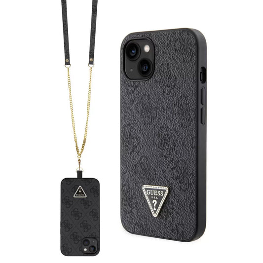 Guess tok + crossbody strap Fekete Apple Iphone 15 készülékhez GUHCP15SP4TDSCPK -  iPhone 15 tok a Domshop kínálatából