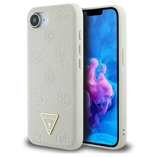 Guess tok texturált Hot Stamp Peony Triangle Logo MagSafe for iPhone 16e készülékhez bézs -  iPhone 16e tok a Domshop kínálatából