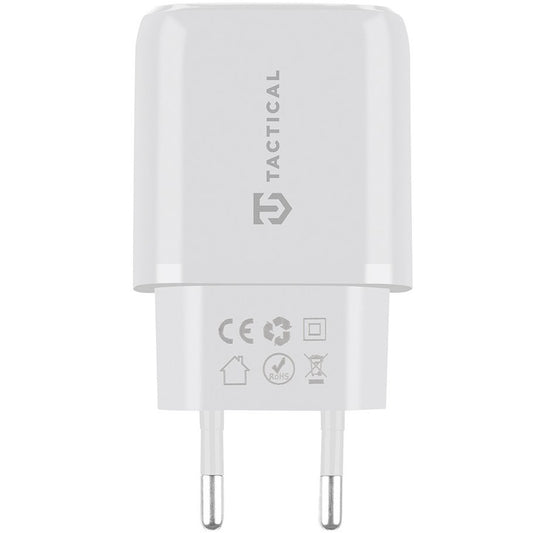 Hálózati töltő adapter, 20W, USB aljzat, USB Type-C aljzat, gyorstöltés, PD, QC 3.0, Tactical Base Plug Dual, fehér -   a Domshop kínálatából