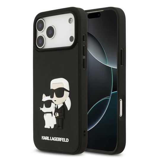 Karl Lagerfeld 3D Rubber Karl and Choupette tok iPhone 17 Pro Max készülékhez fekete -  iPhone 17 Pro Max tok a Domshop kínálatából
