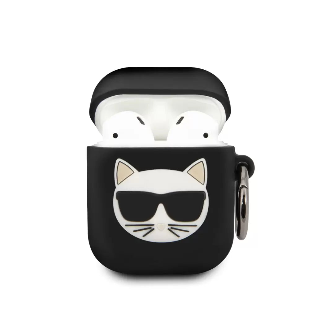 Karl Lagerfeld Apple Airpods szililkon tok, fekete, KLACA2SILCHBK -  AirPods 1/2 tok a Domshop kínálatából