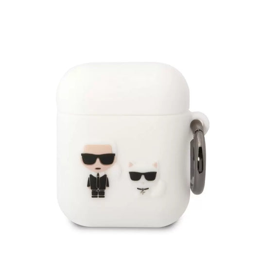 Karl Lagerfeld Apple Airpods tok fehér KLACA2SILKCW -  AirPods 1/2 tok a Domshop kínálatából