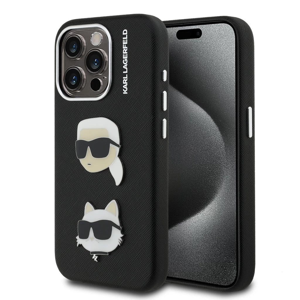 Karl Lagerfeld Grained PU K&CH Heads tok iPhone 15 Pro készülékhez fekete -  iPhone 15 Pro tok a Domshop kínálatából