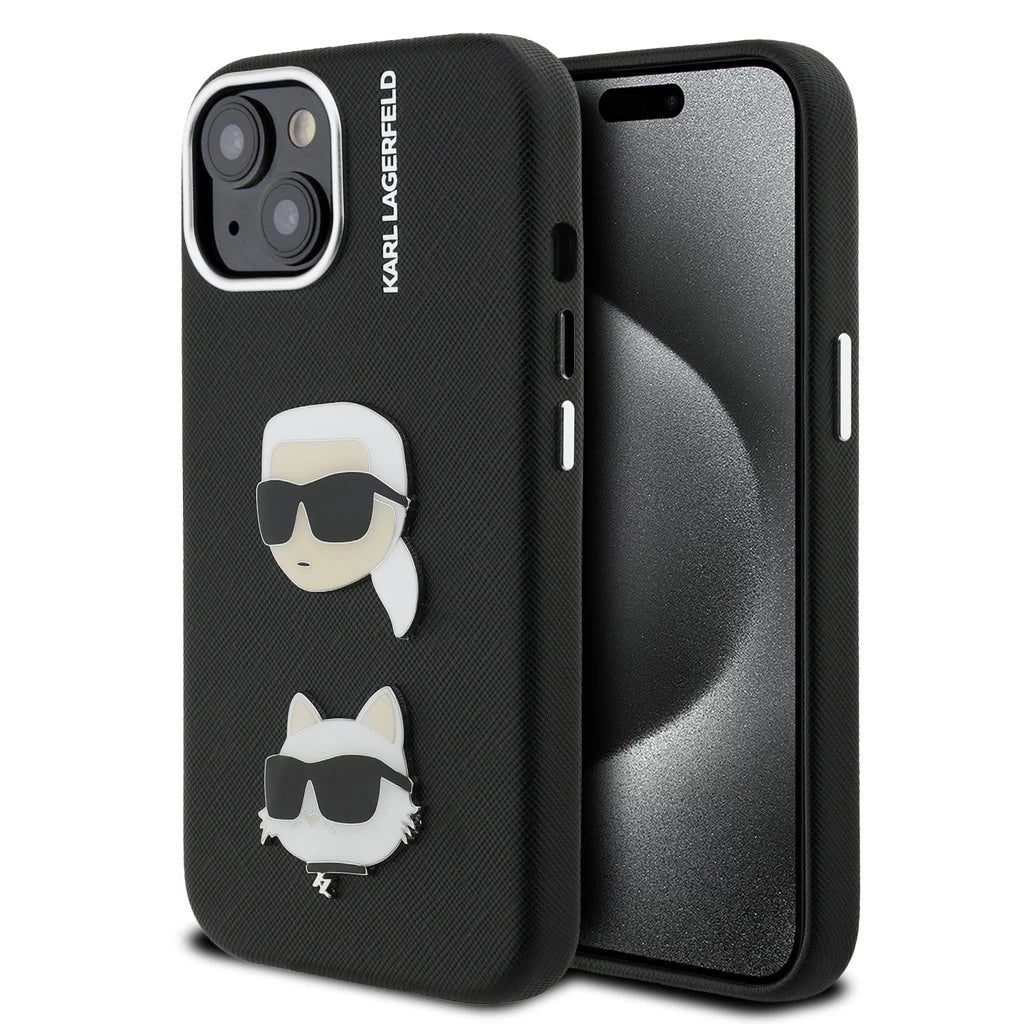 Karl Lagerfeld Grained PU K&CH Heads tok iPhone 15 készülékhez fekete -  iPhone 15 tok a Domshop kínálatából