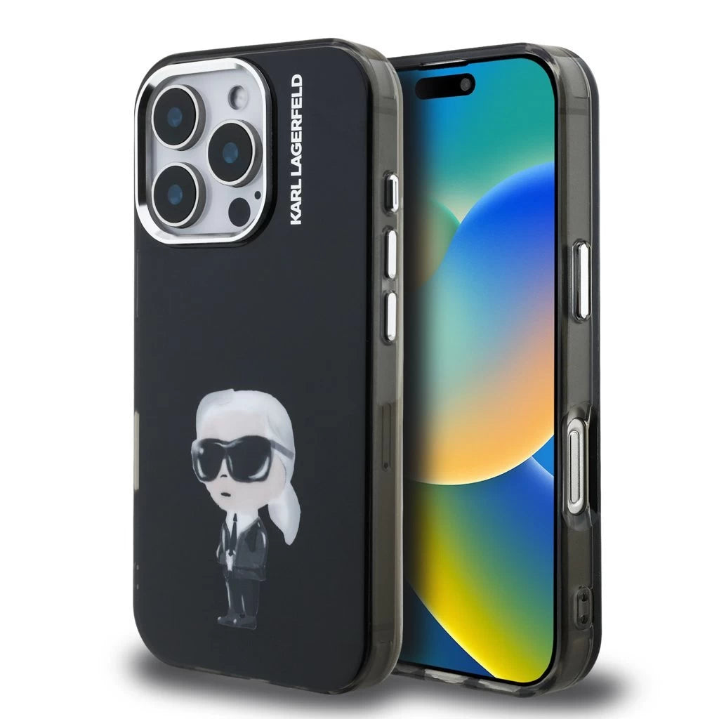 Karl Lagerfeld IML Aquarelle Karl tok iPhone 16 Pro Max készülékhez fekete -  iPhone 16 Pro Max tok a Domshop kínálatából