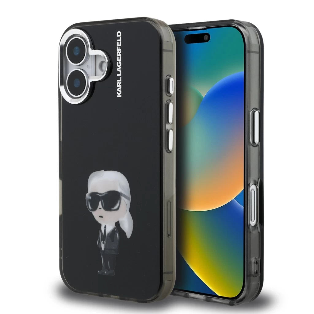 Karl Lagerfeld IML Aquarelle Karl tok iPhone 16 készülékhez fekete -  iPhone 16 tok a Domshop kínálatából
