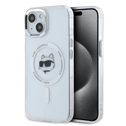 Karl Lagerfeld IML Choupette Head Metal Frame MagSafe tok iPhone 15 készülékhez átlátszó -  iPhone 15 tok a Domshop kínálatából