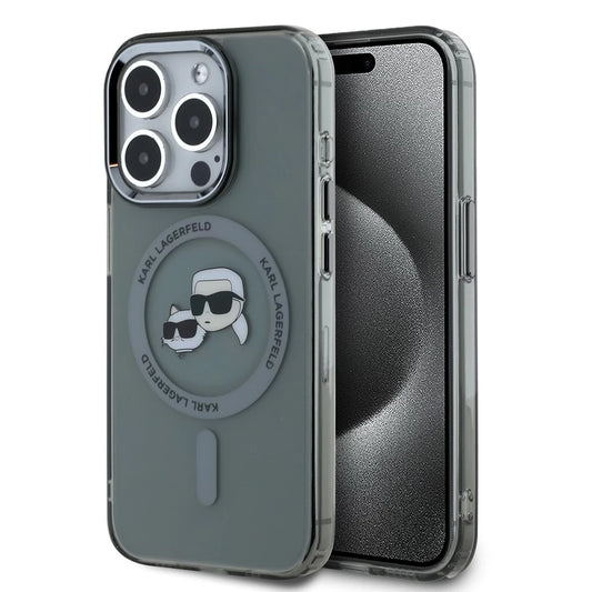 Karl Lagerfeld IML K&CH Heads Metal Frame MagSafe tok iPhone 15 Pro készülékhez fekete -  iPhone 15 Pro tok a Domshop kínálatából