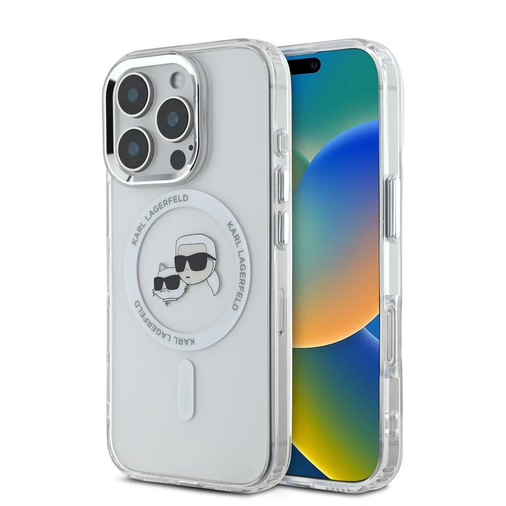 Karl Lagerfeld IML K&CH Heads Metal Frame MagSafe tok iPhone 16 Pro Max készülékhez átlátszó -  iPhone 16 Pro Max tok a Domshop kínálatából