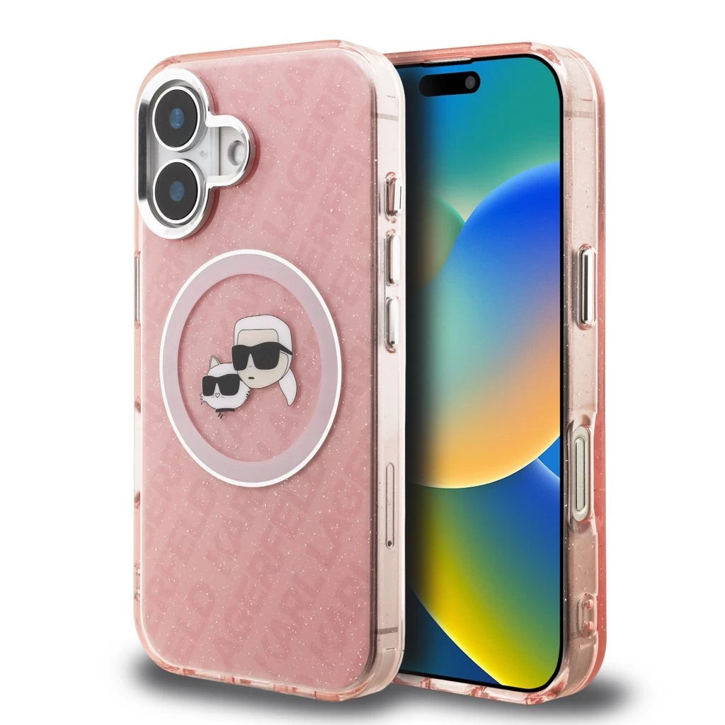 Karl Lagerfeld IML K&CH Heads Repeated Logo MagSafe tok iPhone 16 készülékhez rózsaszín -  iPhone 16 tok a Domshop kínálatából