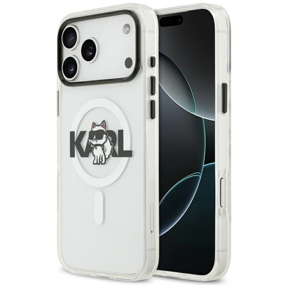 Karl Lagerfeld IML Karl Head Logo Apple iPhone 17 MagSafe kompatibilis hátlap tok, átlátszó -  iPhone 17 tok a Domshop kínálatából