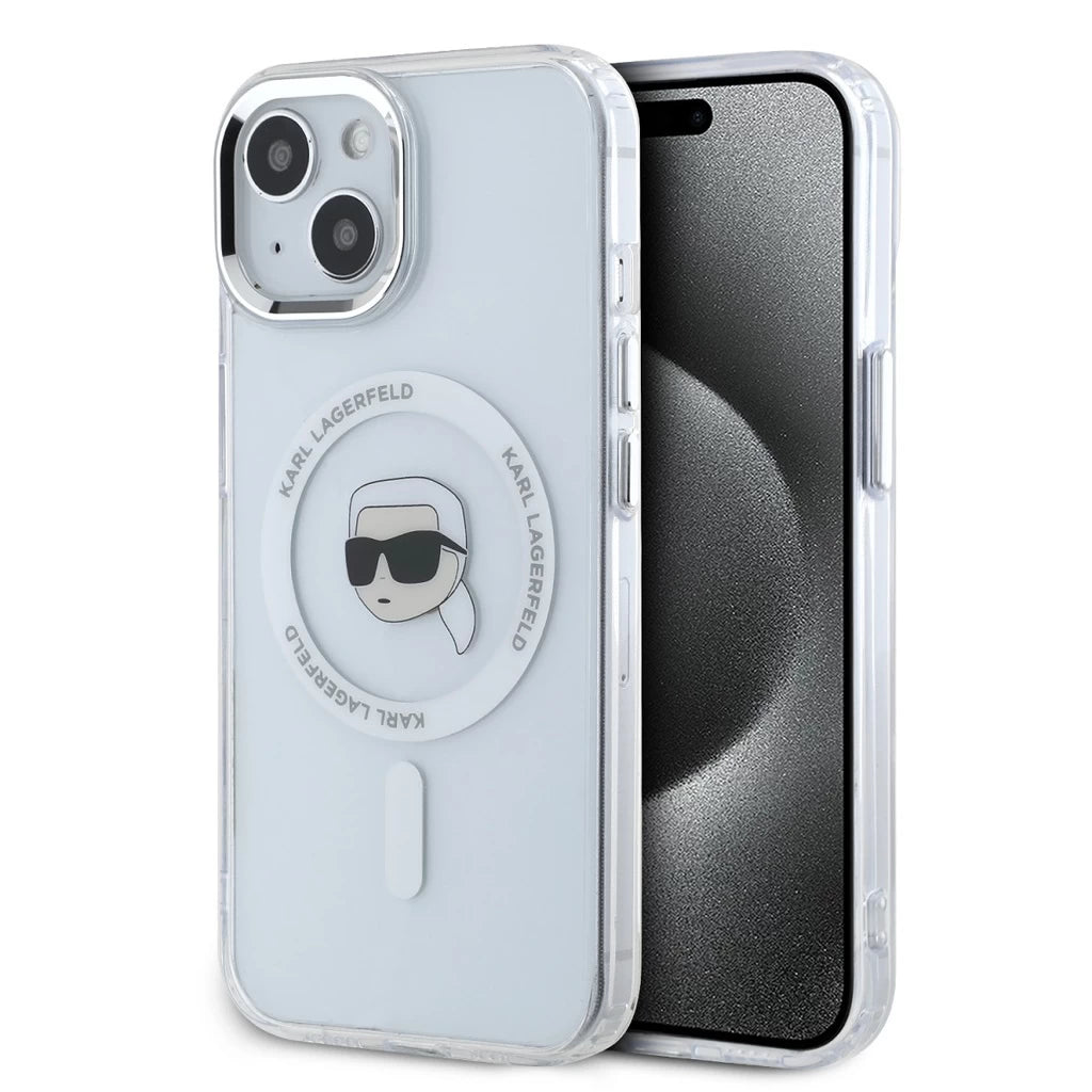 Karl Lagerfeld IML Karl Head Metal Frame MagSafe tok iPhone 15 készülékhez átlátszó -  iPhone 15 tok a Domshop kínálatából