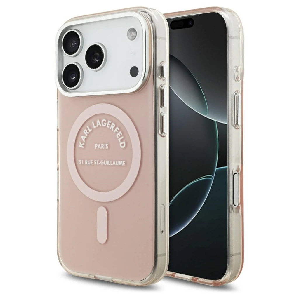 Karl Lagerfeld IML Karl RSG Logo MagSafe tok iPhone 17 Pro készülékhez rózsaszín -  iPhone 17 Pro tok a Domshop kínálatából