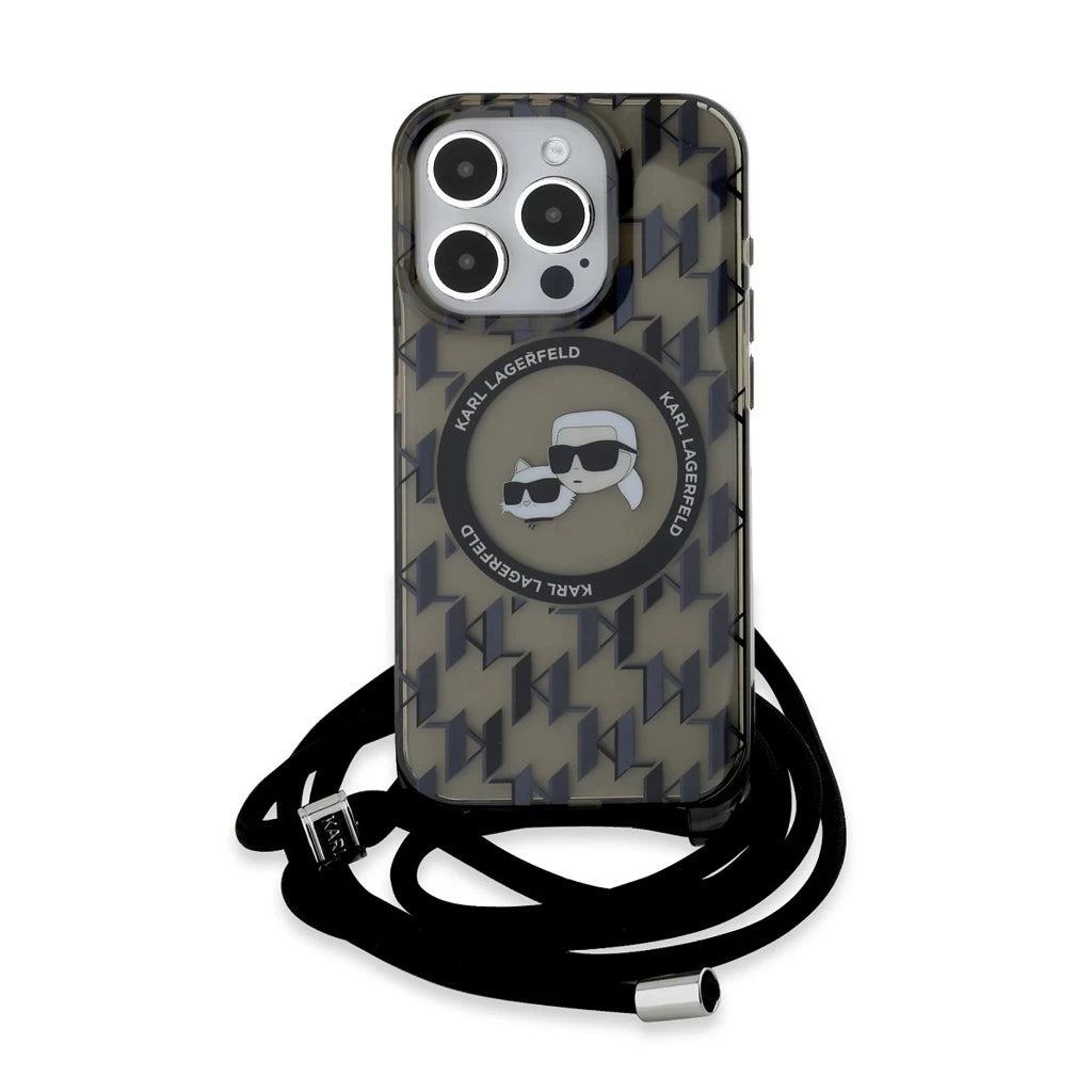 Karl Lagerfeld IML Monogram Crossbody K&CH Heads MagSafe tok iPhone 15 Pro készülékhez fekete -  iPhone 15 Pro tok a Domshop kínálatából