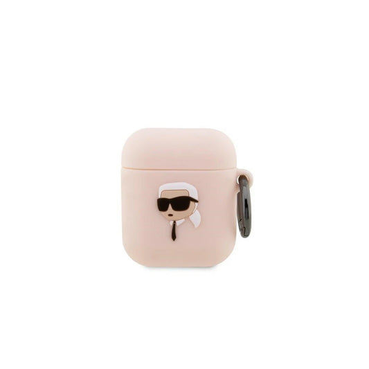 Karl Lagerfeld KLA2RUNIKP AirPods 1/2 készülékhez tok szilikon Karl Head 3D rózsaszín -  AirPods 1/2 tok a Domshop kínálatából
