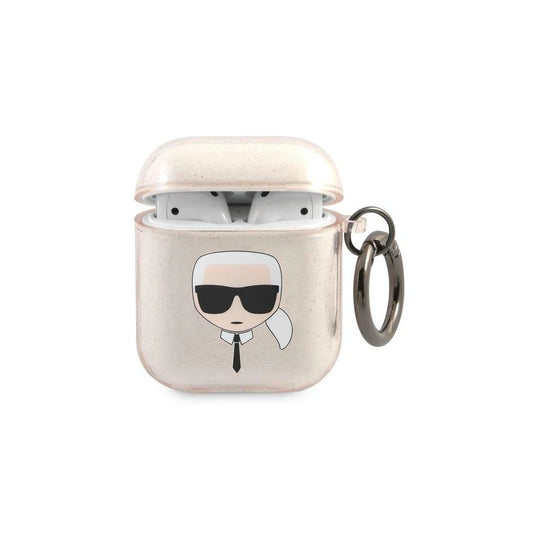 Karl Lagerfeld KLA2UKHGD AirPods készülékhez tok Glitter Karl`s Head arany -  AirPods 1/2 tok a Domshop kínálatából
