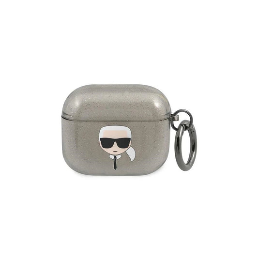 Karl Lagerfeld KLA3UKHGK AirPods 3 készülékhez tok Glitter Karl`s Head fekete -  AirPods 3 tok a Domshop kínálatából