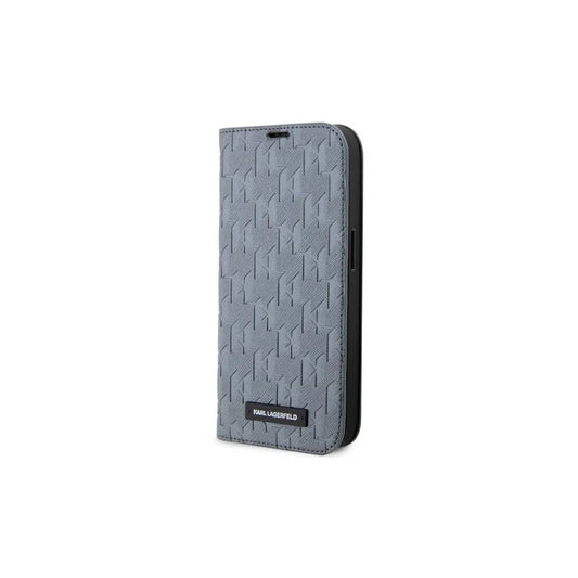 Karl Lagerfeld KLBKP14XSAKLHPG iPhone 14 Pro Max 6.7" készülékhez könyv tok Saffiano Monogram ezüst -  iPhone 14 Pro Max tok a Domshop kínálatából