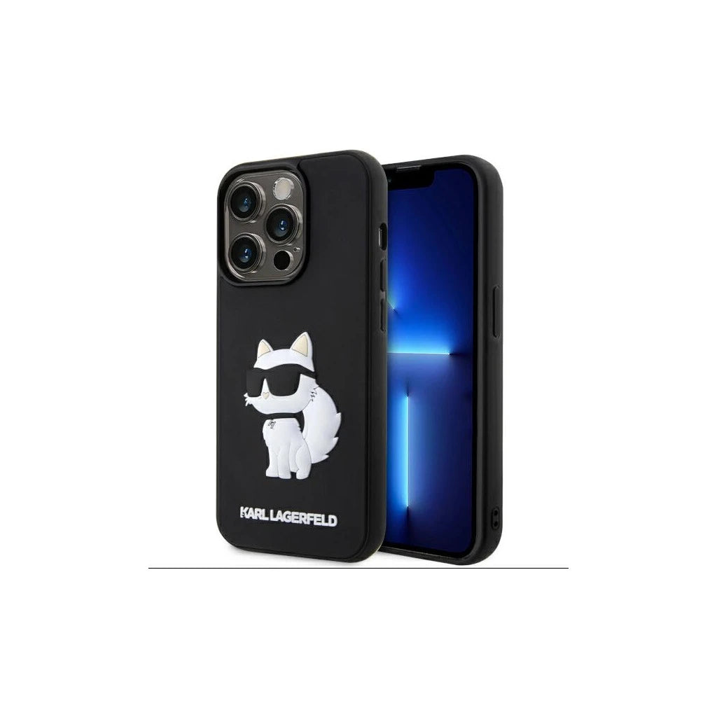 Karl Lagerfeld KLHCP14L3DRKHNK iPhone 14 Pro készülékhez 6.1" fekete kemény tok Rubber Choupette 3D -  iPhone 14 Pro tok a Domshop kínálatából