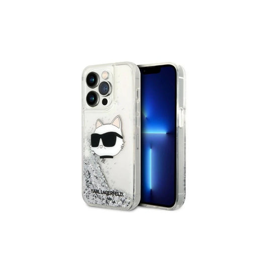 Karl Lagerfeld KLHCP14LLNCHCS iPhone 14 Pro 6,1 készülékhez kemény tok Glitter Choupette Head ezüst -  iPhone 14 Pro tok a Domshop kínálatából