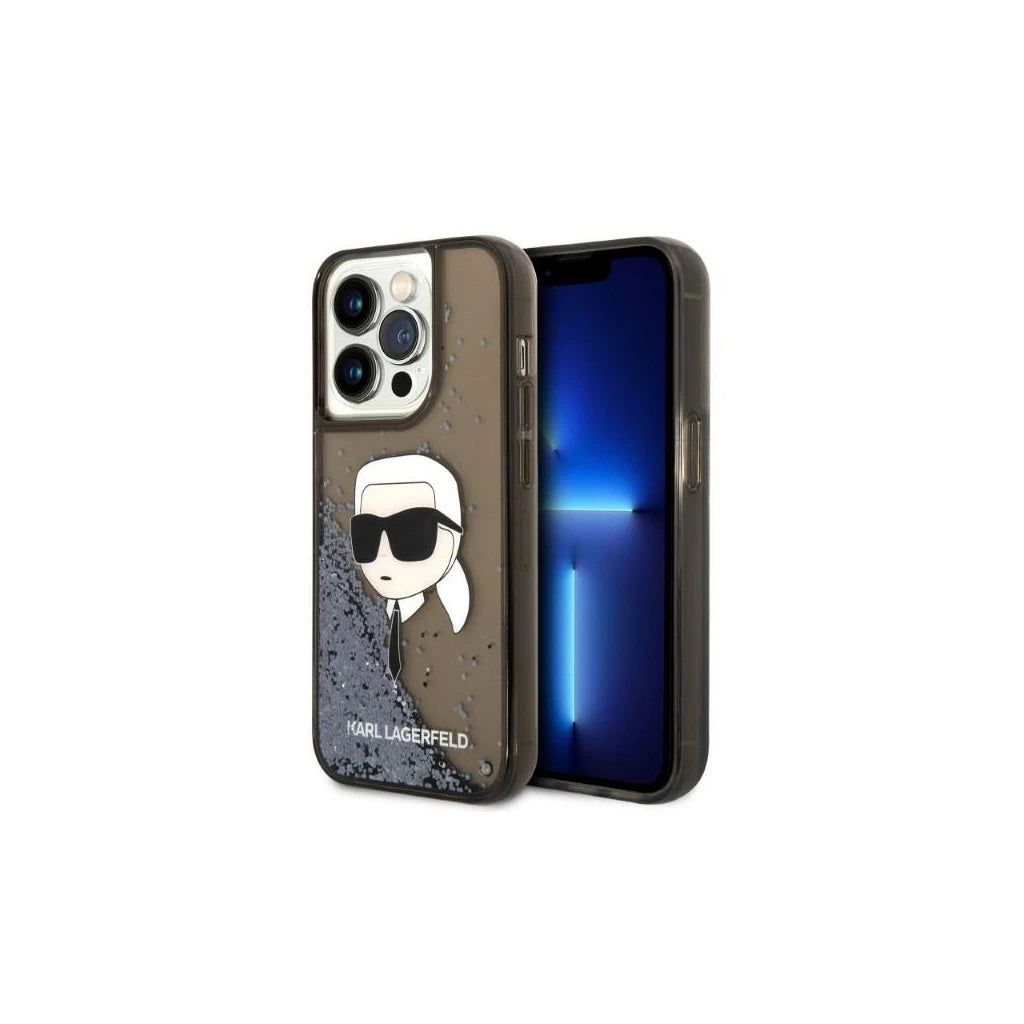 Karl Lagerfeld KLHCP14LLNKHCK iPhone 14 Pro 6,1 készülékhez kemény tok Glitter Karl Head fekete -  iPhone 14 Pro tok a Domshop kínálatából