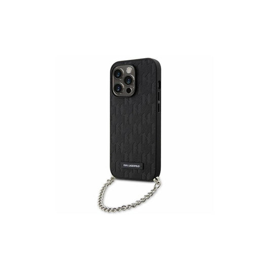 Karl Lagerfeld KLHCP14LSACKLHPK iPhone 14 Pro 6.1 készülékhez hardcase tok Saffiano Monogram Chain fekete -  iPhone 14 Pro tok a Domshop kínálatából