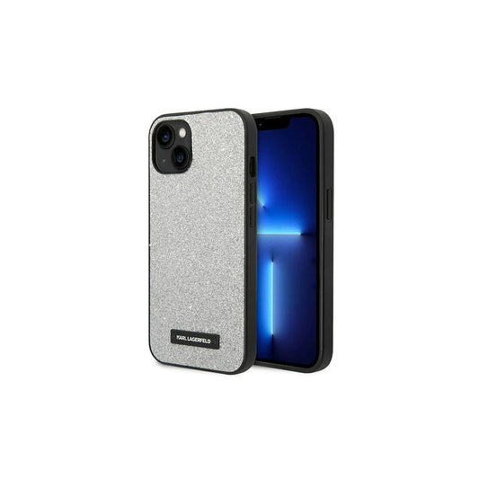 Karl Lagerfeld KLHCP14MG2ELS iPhone 14 Plus / 15 Plus készülékhez kemény tok Glitter Plaque Log ezüst -  iPhone 14 Plus/15Plus tok a Domshop kínálatából