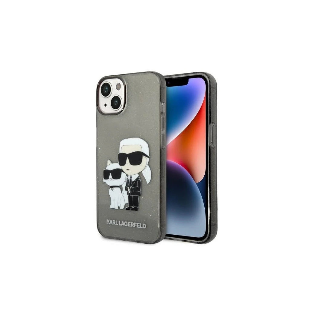 Karl Lagerfeld KLHCP14MHNKCTGK iPhone 14 Plus / 15 Plus készülékhez 6,7" tok Glitter Karl&Choup fekete -  iPhone 14 Plus/15Plus tok a Domshop kínálatából