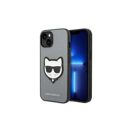 Karl Lagerfeld KLHCP14MSAPCHG iPhone 14 Plus / 15 Plus készülékhez 6,7 hüvelykes merev tok Saffiano Choupett ezüst -  iPhone 14 Plus/15Plus tok a Domshop kínálatából