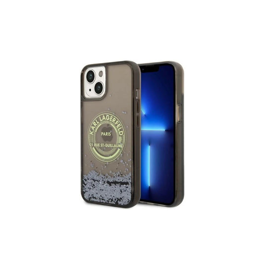 Karl Lagerfeld KLHCP14SLCRSGRK iPhone 14/15/13 6,1 készülékhez kemény tok Liquid Glitter RSG fekete -  iPhone 13/14/15 tok a Domshop kínálatából