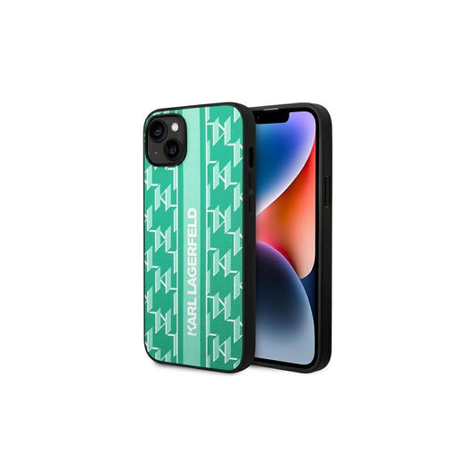 Karl Lagerfeld KLHCP14SPGKLSKN iPhone 14/15/13 6,1 készülékhez tok Monogram Stripe zöld -  iPhone 13/14/15 tok a Domshop kínálatából