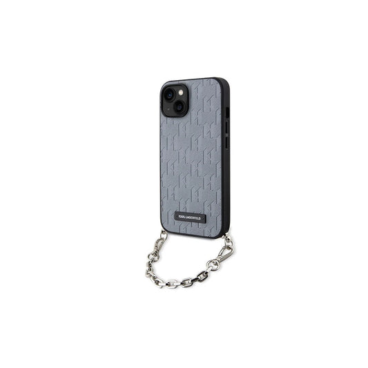 Karl Lagerfeld KLHCP14SSACKLHPG iPhone 14 / 15 / 13 6.1" készülékhez kemény tok Saffiano Monogram Ch ezüst -  iPhone 13/14/15 tok a Domshop kínálatából