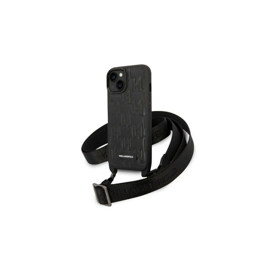 Karl Lagerfeld KLHCP14SSTMMK iPhone 14/15/13 6,1" készülékhez kemény tok Monogram Plaque Logo Stra fekete -  iPhone 13/14/15 tok a Domshop kínálatából