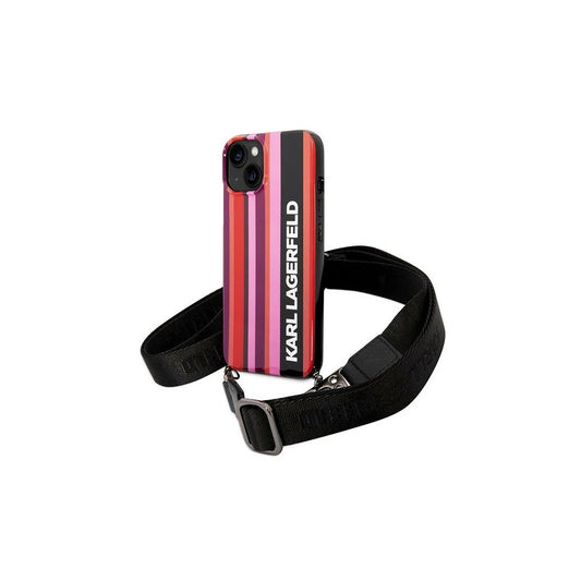Karl Lagerfeld KLHCP14SSTSTP iPhone 14/15/13 6,1” készülékhez kemény tok, Color Stripes Strap, rózsaszín -  iPhone 13/14/15 tok a Domshop kínálatából