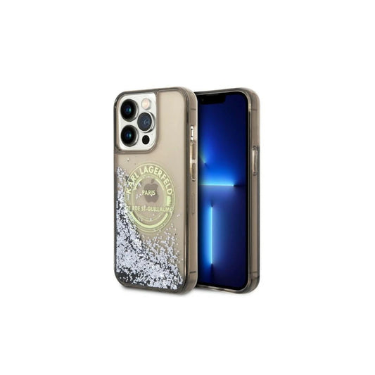 Karl Lagerfeld KLHCP14XLCRSGRK iPhone 14 Pro Max készülékhez kemény tok Liquid Glitter RSG fekete -  iPhone 14 Pro Max tok a Domshop kínálatából