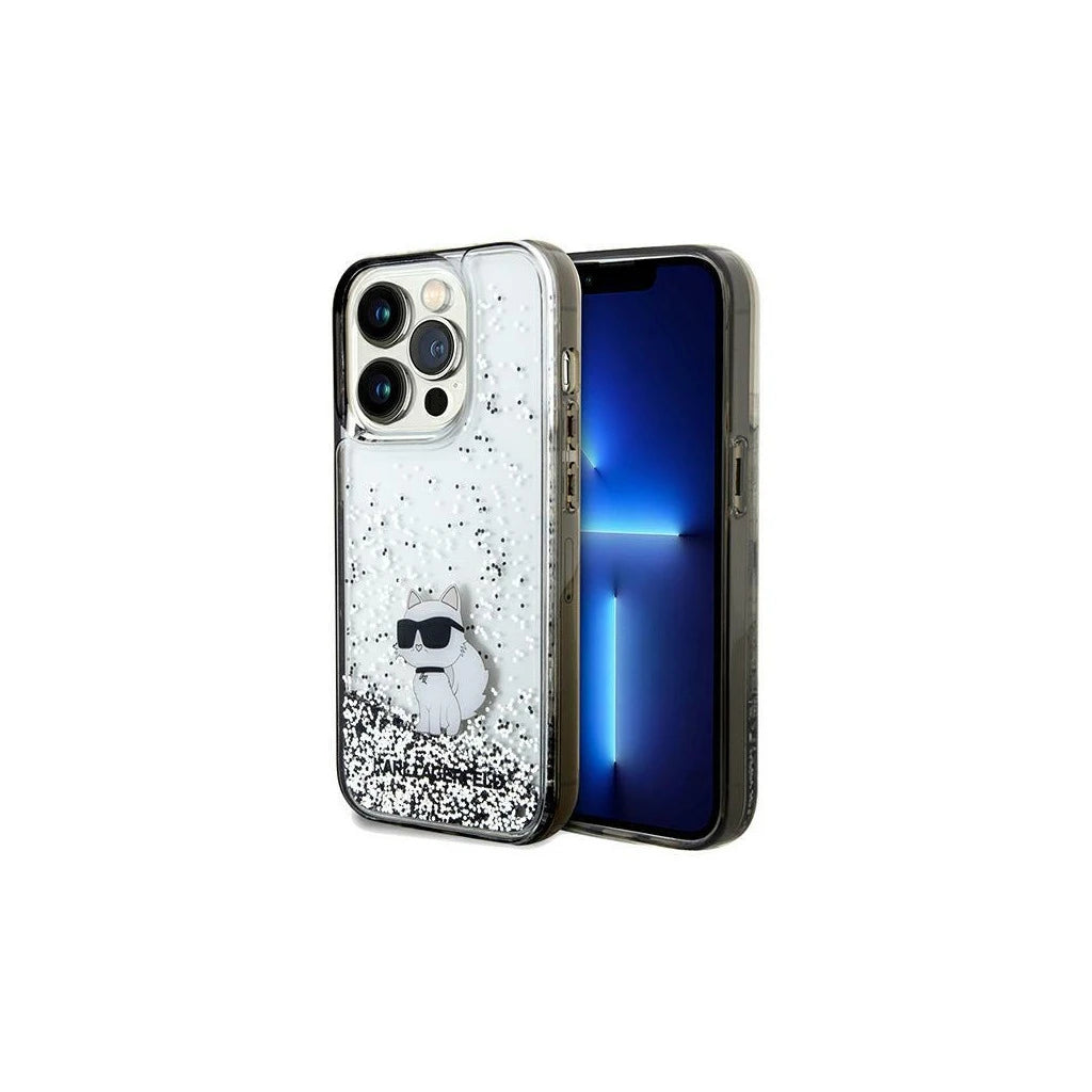 Karl Lagerfeld KLHCP14XLKCNSK iPhone 14 Pro Max 6.7" készülékhez átlátszó kemény tok Liquid Glitter Choupette -  iPhone 14 Pro Max tok a Domshop kínálatából