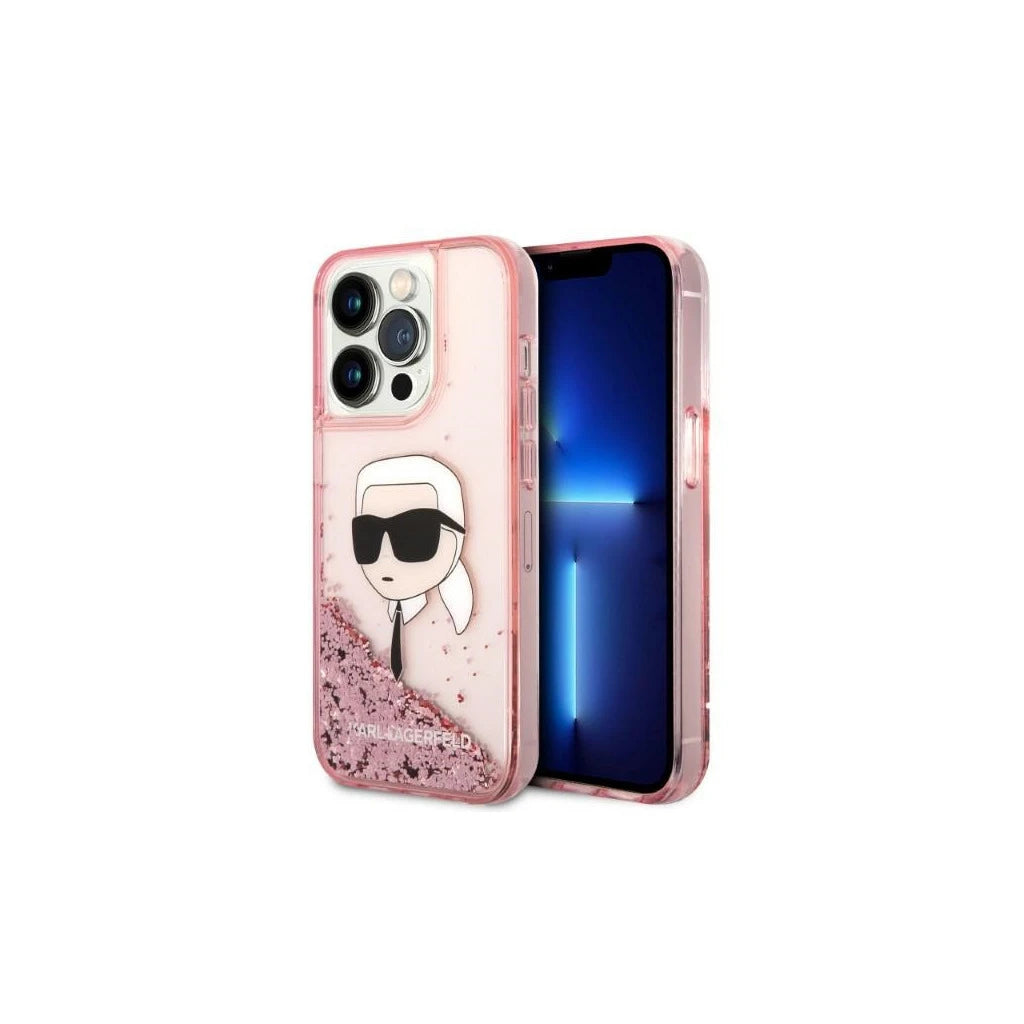 Karl Lagerfeld KLHCP14XLNKHCP iPhone 14 Pro Max 6,7" készülékhez kemény tok Glitter Karl Head rózsaszín -  iPhone 14 Pro Max tok a Domshop kínálatából