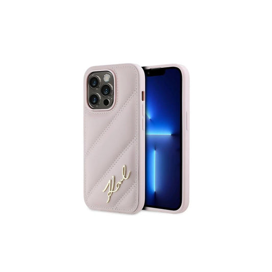 Karl Lagerfeld KLHCP14XPQDSMGP iPhone 14 Pro Max 6.7 készülékhez Diagonal Quilted Script kemény tok rózsaszín -  iPhone 14 Pro Max tok a Domshop kínálatából