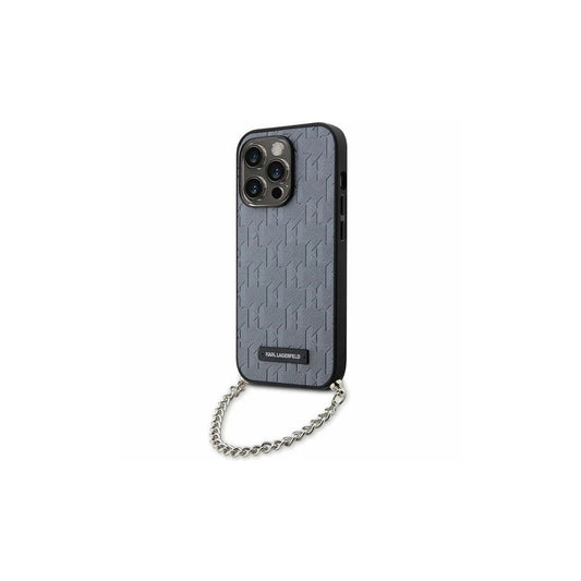 Karl Lagerfeld KLHCP14XSACKLHPG iPhone 14 Pro Max 6.7 készülékhez merev tok Saffiano Monogram Chai ezüst -  iPhone 14 Pro Max tok a Domshop kínálatából