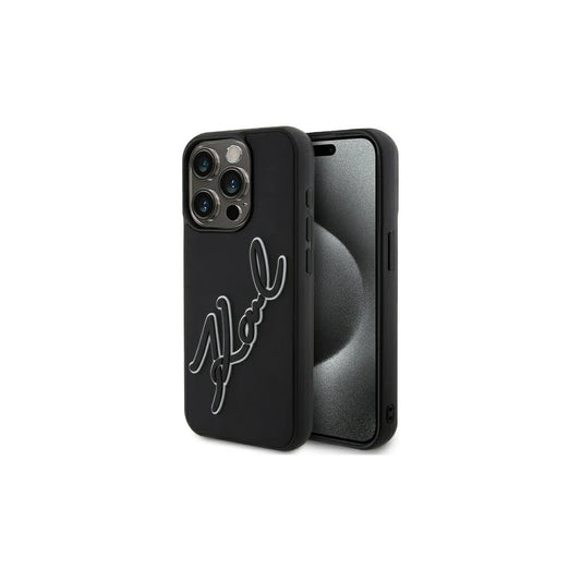 Karl Lagerfeld KLHCP15L3DRKSDLK iPhone 15 Pro 6.1" készülékhez kemény tok 3D Rubber Signature fekete -  iPhone 15 Pro tok a Domshop kínálatából