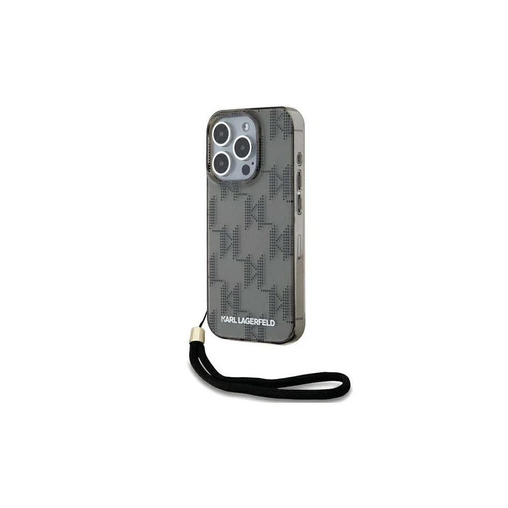 Karl Lagerfeld KLHCP15LHKDPNSK iPhone 15 Pro 6.1 készülékhez kemény tok IML Mono KL Pattern & Cord fekete -  iPhone 15 Pro tok a Domshop kínálatából