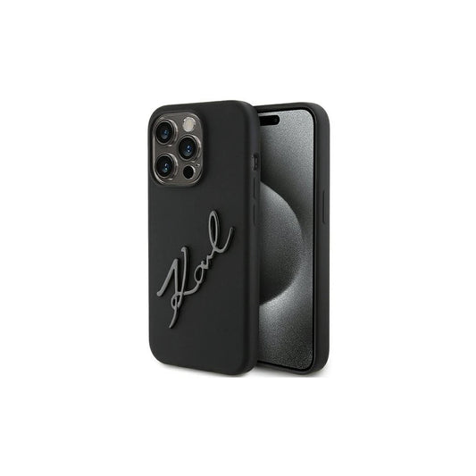 Karl Lagerfeld KLHCP15LSKSBMCK iPhone 15 Pro 6.1 készülékhez Silicone tok Karl Script fekete -  iPhone 15 Pro tok a Domshop kínálatából