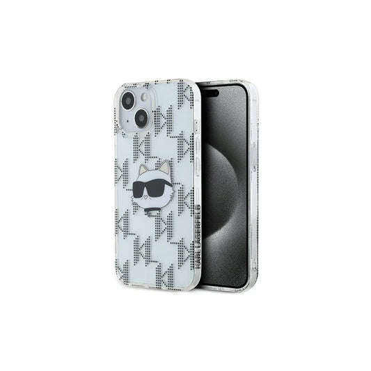 Karl Lagerfeld KLHCP15SHKLPCHT iPhone 15 /14 /13 6.1" átlátszó keménytok készülékhez IML Choupette Head & Mon -  iPhone 13/14/15 tok a Domshop kínálatából
