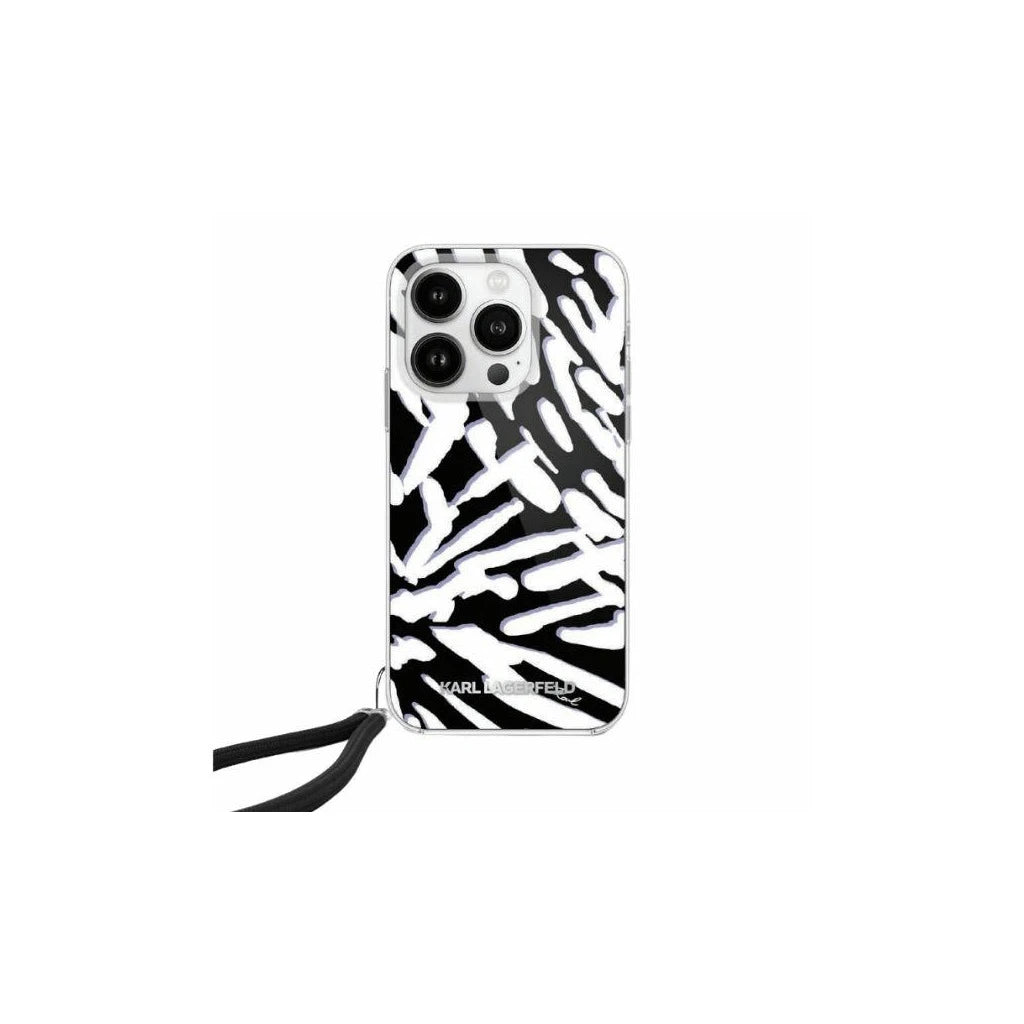 Karl Lagerfeld KLHCP15SHZBPKCCK iPhone 15 / 14 / 13 6.1” készülékhez kemény tok - IML Zebra Pattern & Co fekete -  iPhone 13/14/15 tok a Domshop kínálatából