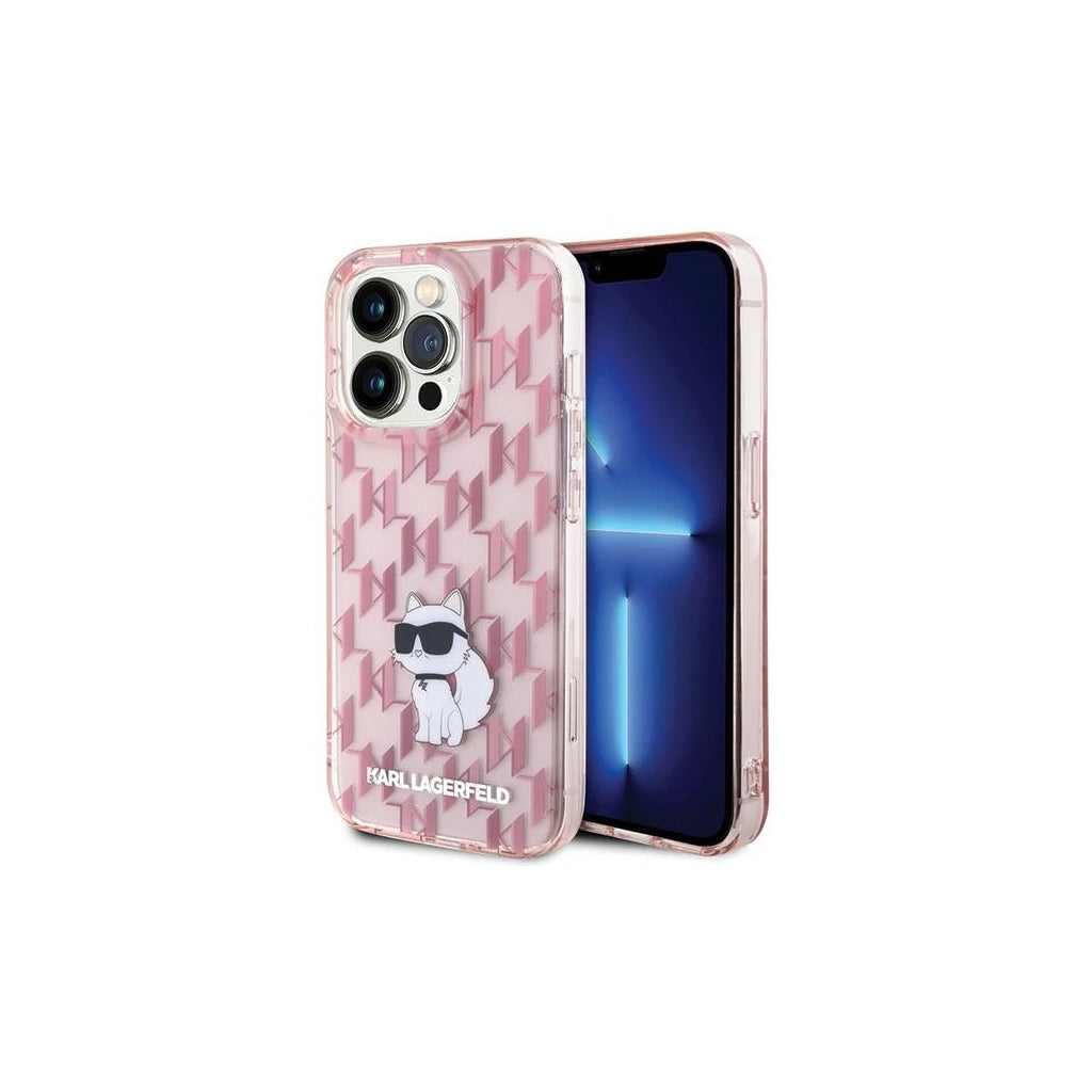 Karl Lagerfeld KLHCP15XHNCMKLP iPhone 15 Pro Max 6.7 készülékhez kemény tok Monogram Choupette rózsaszín -  iPhone 15 Pro Max tok a Domshop kínálatából