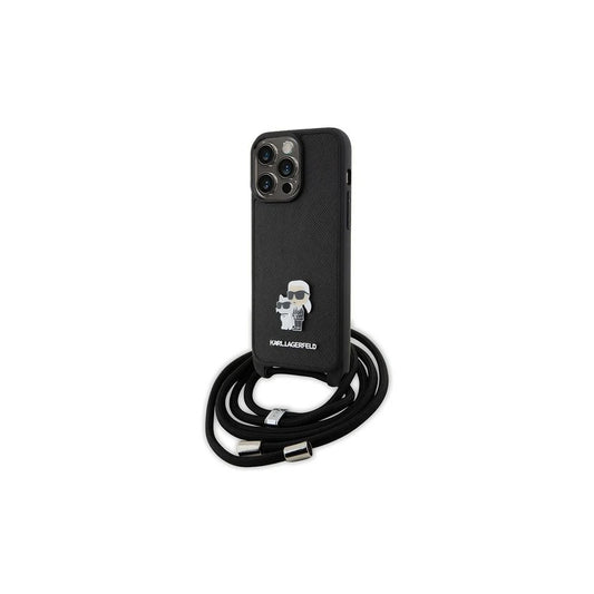 Karl Lagerfeld KLHCP15XSAKCPSK iPhone 15 Pro Max 6.7" készülékhez kemény tok Crossbody Saffiano Metal fekete -  iPhone 15 Pro Max tok a Domshop kínálatából