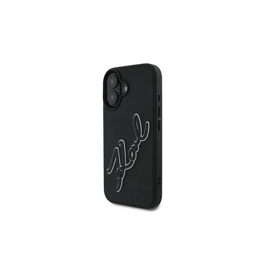 Karl Lagerfeld KLHCP16S3DRKSDLK iPhone 16 6.1 készülékhez kemény tok 3D Rubber Signature fekete -  iPhone 16 tok a Domshop kínálatából