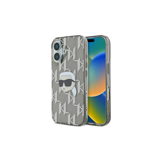 Karl Lagerfeld KLHCP16SHKLPKHK iPhone 16 6.1" készülékhez kemény tok IML Karl Head Electroplated fekete -  iPhone 16 tok a Domshop kínálatából