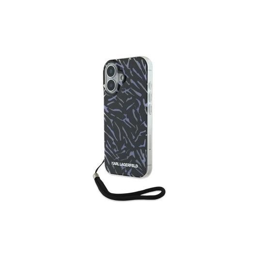 Karl Lagerfeld KLHCP16SHZBPKCCU iPhone 16 6.1 készülékhez tok – Zebra With Cord lila -  iPhone 16 tok a Domshop kínálatából